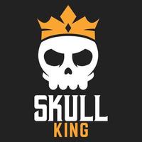 Modern vector flat design simple minimalist logo template of skull king vector collection for brand, emblem, label, badge. Isolated on white background.