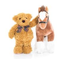 Teddy bear and horses photo
