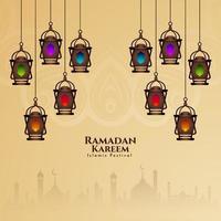 Beautiful Ramadan Kareem Islamic festival greeting arabic background vector