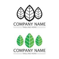 Logos of green Tree leaf ecology vector