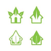 Logos of green Tree leaf ecology vector