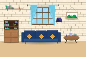 free Vector living room interior illustration