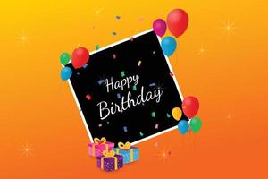 Happy birthday card with balloons vector