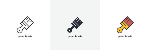 paint brush icon. Line, solid and filled outline colorful version, outline and filled vector sign. Idea Symbol, logo illustration. Vector graphics