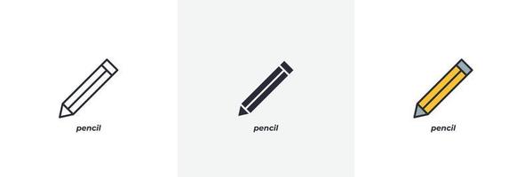 pencil icon. Line, solid and filled outline colorful version, outline and filled vector sign. Idea Symbol, logo illustration. Vector graphics