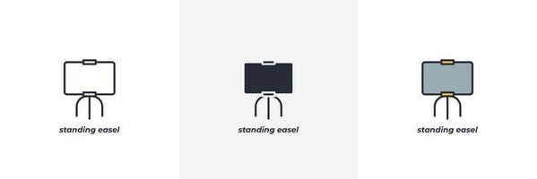 standing easel icon. Line, solid and filled outline colorful version, outline and filled vector sign. Idea Symbol, logo illustration. Vector graphics