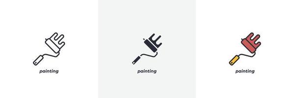 painting icon. Line, solid and filled outline colorful version, outline and filled vector sign. Idea Symbol, logo illustration. Vector graphics