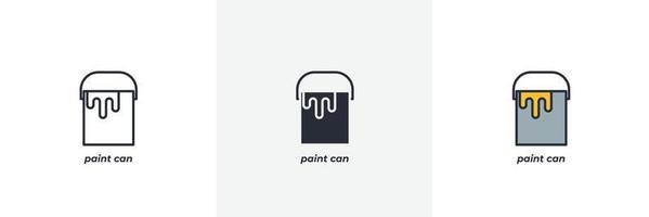 paint can icon. Line, solid and filled outline colorful version, outline and filled vector sign. Idea Symbol, logo illustration. Vector graphics