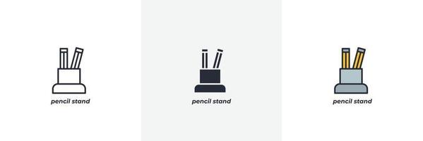 pencil stand icon. Line, solid and filled outline colorful version, outline and filled vector sign. Idea Symbol, logo illustration. Vector graphics