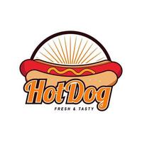 Hot dog food logo design for your business vector illustration