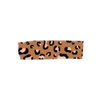 marron léopard impression déchiré ruban png
