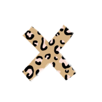 Crossed Leopard Print Ripped Paper png
