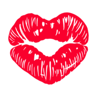 rojo corazón labios png