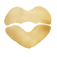 Gold Heart Lips png
