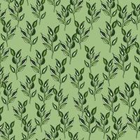 Seamless pattern branches with leaves. Organic background. vector
