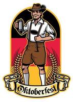 bavarian man ready to celebrate oktoberfest vector