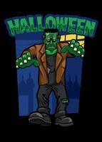 halloween design of frankenstein vector