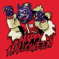 halloween design of werewolf vector