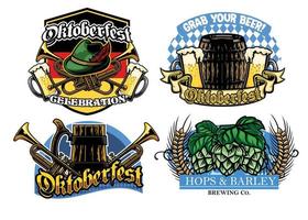 oktoberfest bagde design collection vector