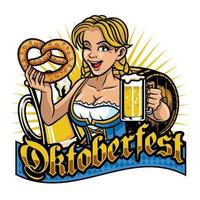 sexy bávaro niña celebrando Oktoberfest vector