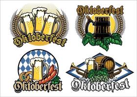 oktoberfest badge design set vector