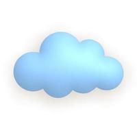 Cloud. Cute weather realistic icon. 3d cartoon vector