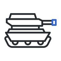 tanque icono duocolor estilo gris azul color militar ilustración vector Ejército elemento y símbolo Perfecto.