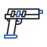 pistola icono duocolor estilo gris azul color militar ilustración vector Ejército elemento y símbolo Perfecto.