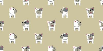 Vector cartoon character bulldog seamless pattern background