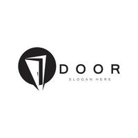 sencillo abierto puerta resumen logo, con geométrico formas, para edificio construcción, contratistas, negocio propiedad y construcción empresas, vectores. vector