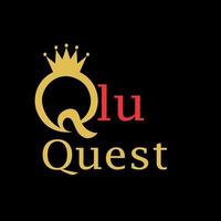 A gold crown with the word quest on it vector