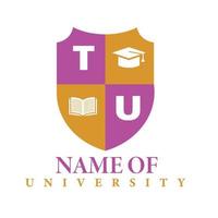 A shield with the word university on it vector