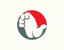 Hand fist logo design vector