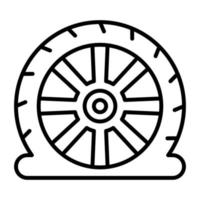 Flat Tire vector icon