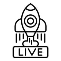 Live Rocket Launch vector icon