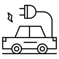 icono de vector de coche eléctrico