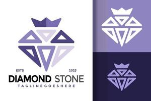 Diamond stone jewelry logo vector icon illustration