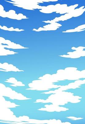 Blue sky background with white clouds.