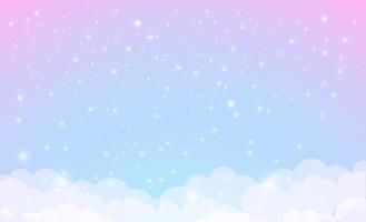 Fantastic background of blue and pink sky in sparkling stars. vector