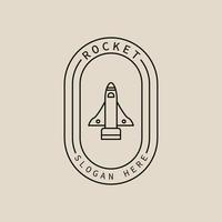 rocket line art icon logo vector symbol illustration design,with emblem style line art illustration design