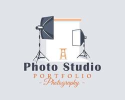 Photo studio label concept vector