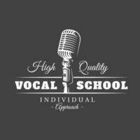 Music label isolated on black background vector