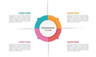 4 4 opciones infografía negocio información. vector ilustración.