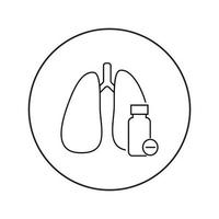 Lungs linear icon. Medicine, pulmonology vector