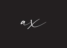 Initial A X minimalist modern logo identity vector