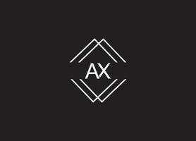 Initial A X minimalist modern logo identity vector