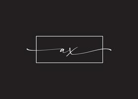 Initial A X minimalist modern logo identity vector