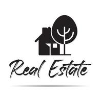 Real Estate LOGO. Vector outline Icon.