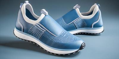 Step up your Style with Zipper Designed Runner Shoes. A UI or UX Approach for Light and Dark Blue Color Options photo