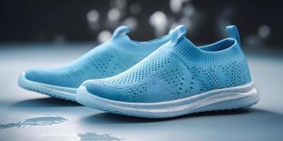 Step up your Style with Zipper Designed Runner Shoes. A UI or UX Approach for Light and Dark Blue Color Options photo